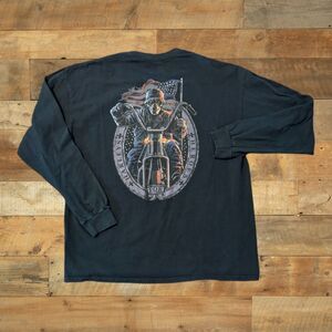Harley for Heroes Men's XL Long Sleeved Grunge Biker shirt